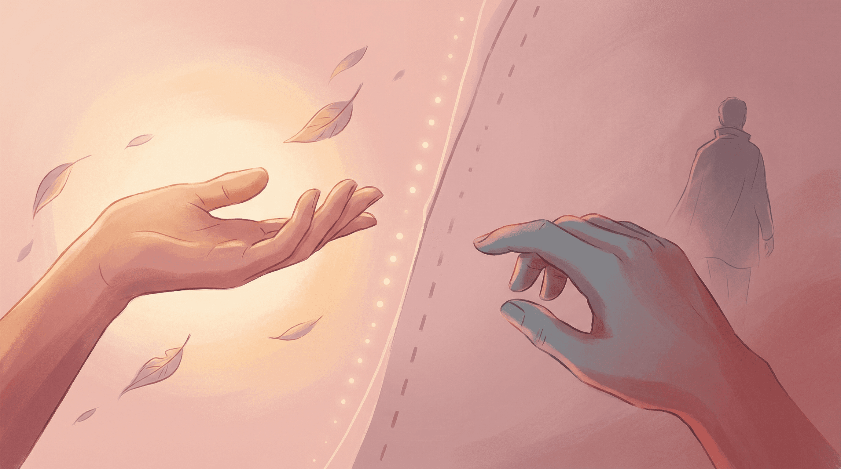 Diferença entre silêncio e desinteresse: mãos estendidas representando a falta de reciprocidade