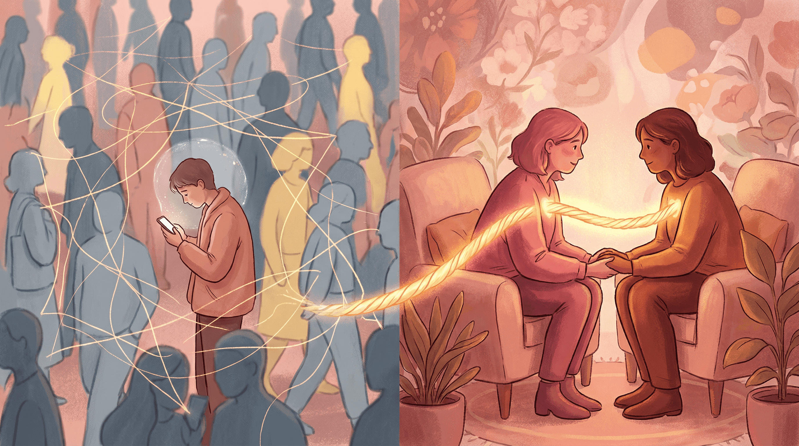 Solidão em meio à multidão: muitos contatos superficiais vs poucas conexões verdadeiras